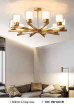 Classic Copper/Glass Candle Chandelier - Reflect Lighting