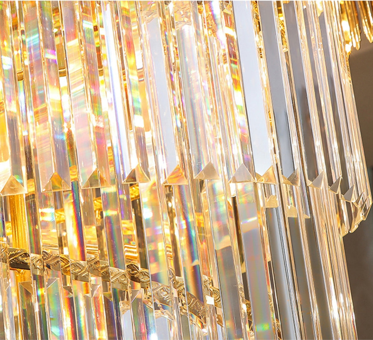 Lokuko Gold Large Crystal Chandeliers - Reflect Lighting