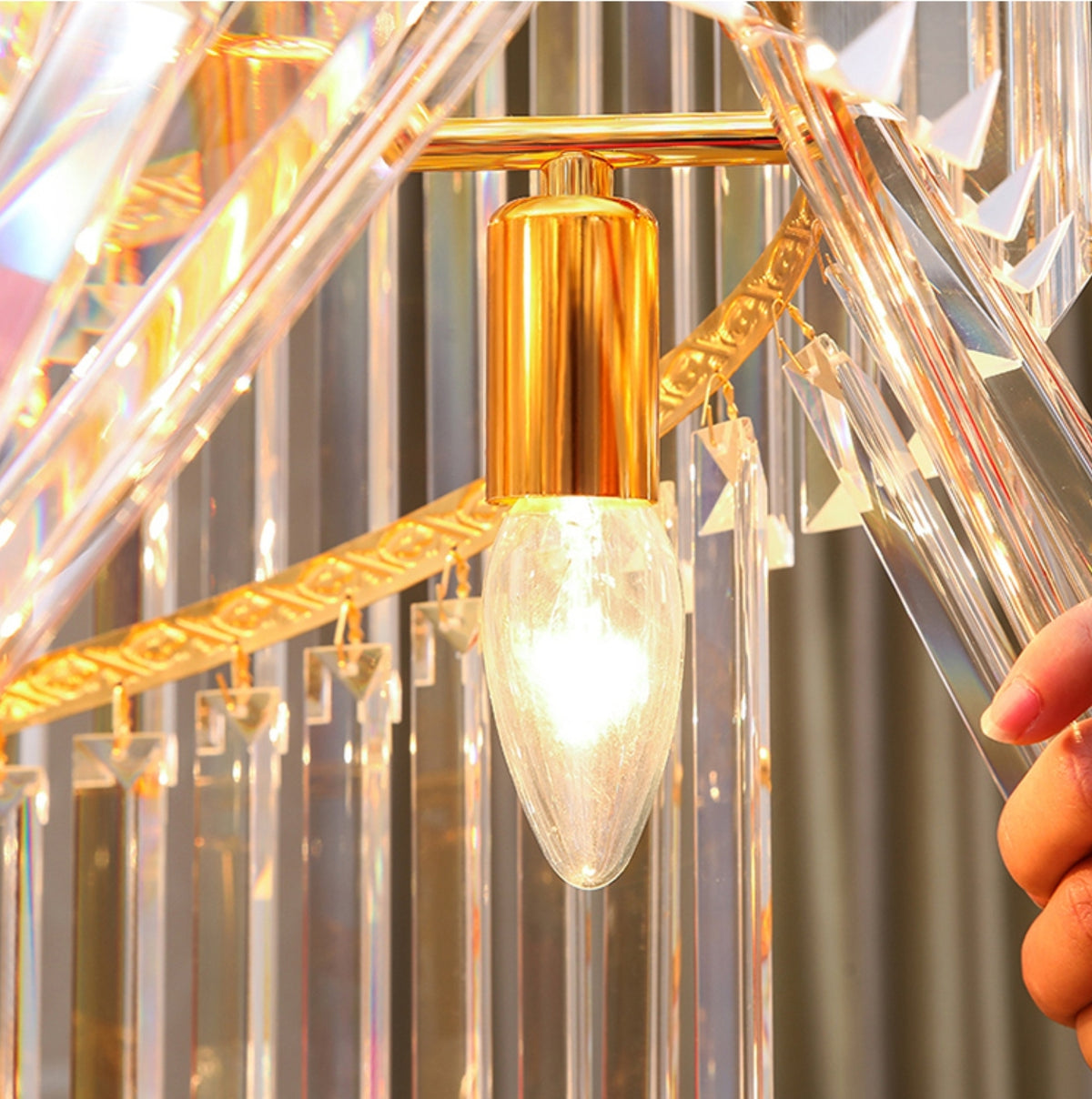 Lokuko Gold Large Crystal Chandeliers - Reflect Lighting