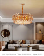 Maurice Amber/Smokey Grey Crystal Chandelier-Round/Rectangle - Reflect Lighting