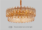 Maurice Amber/Smokey Grey Crystal Chandelier-Round/Rectangle - Reflect Lighting