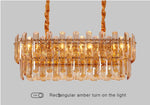 Maurice Amber/Smokey Grey Crystal Chandelier-Round/Rectangle - Reflect Lighting