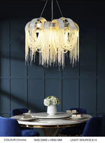 Flap Rope Tassel Chrome/Gold Chandelier - Reflect Lighting