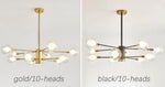 Bubble Glass Bamboo Chandelier-Gold/Black - Reflect Lighting