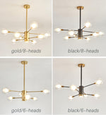 Bubble Glass Bamboo Chandelier-Gold/Black - Reflect Lighting