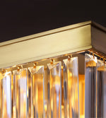 Gold Rectangular Crystal Flat Chandelier - Reflect Lighting
