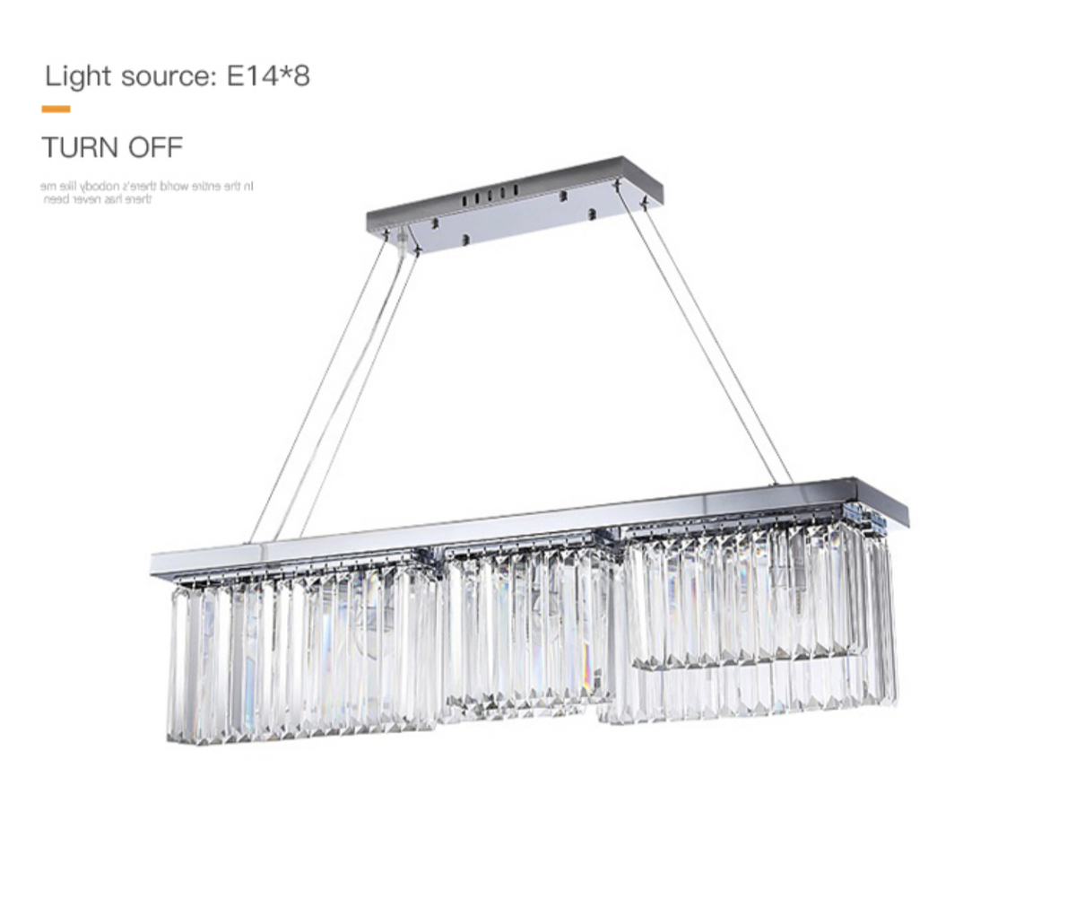 Chrome Rectangle Crystal Chandelier
