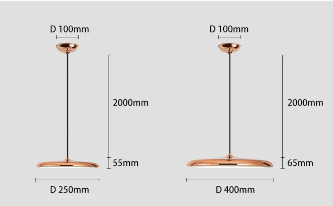 Simple Metal Led Pendant Lighting- 8 Colours
