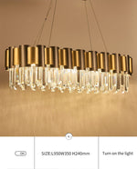 LurLine Gold & Grey Crystal Chandelier-Round/Rectangle - Reflect Lighting