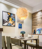 Ivory Feather Round Pendant Light - Reflect Lighting