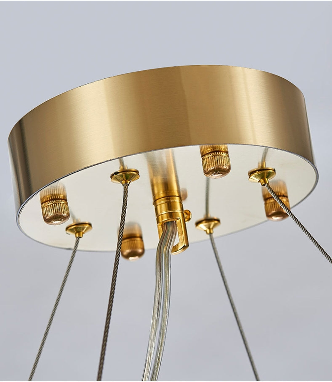 LurLine Gold & Grey Crystal Chandelier-Round/Rectangle - Reflect Lighting