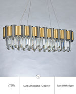 LurLine Gold & Grey Crystal Chandelier-Round/Rectangle - Reflect Lighting