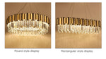LurLine Gold & Grey Crystal Chandelier-Round/Rectangle - Reflect Lighting