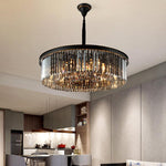 Smoke Grey Circular Crystal Flat Chandelier - Reflect Lighting