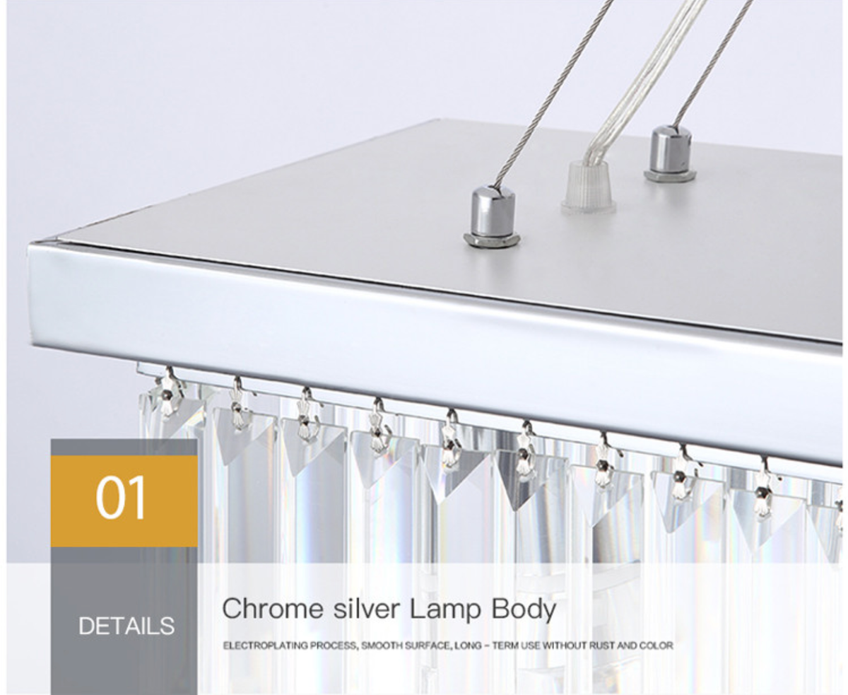 Chrome Rectangle Crystal Chandelier