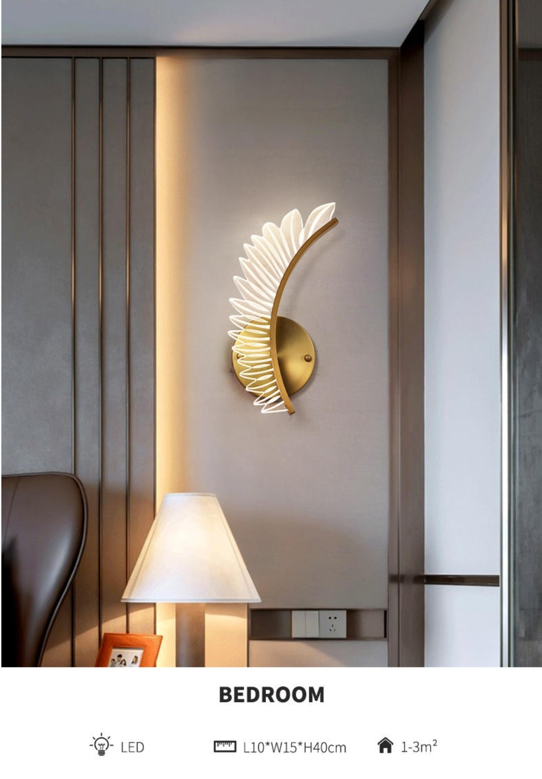 Feather Wing Gold LED Wall Lamp - Reflect Lighting