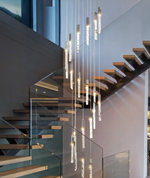 Hiatt Abeer Chrome Staircase Chandelier - Reflect Lighting