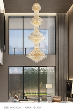 Courson Basilia Gold Large Crystal Chandelier - Reflect Lighting