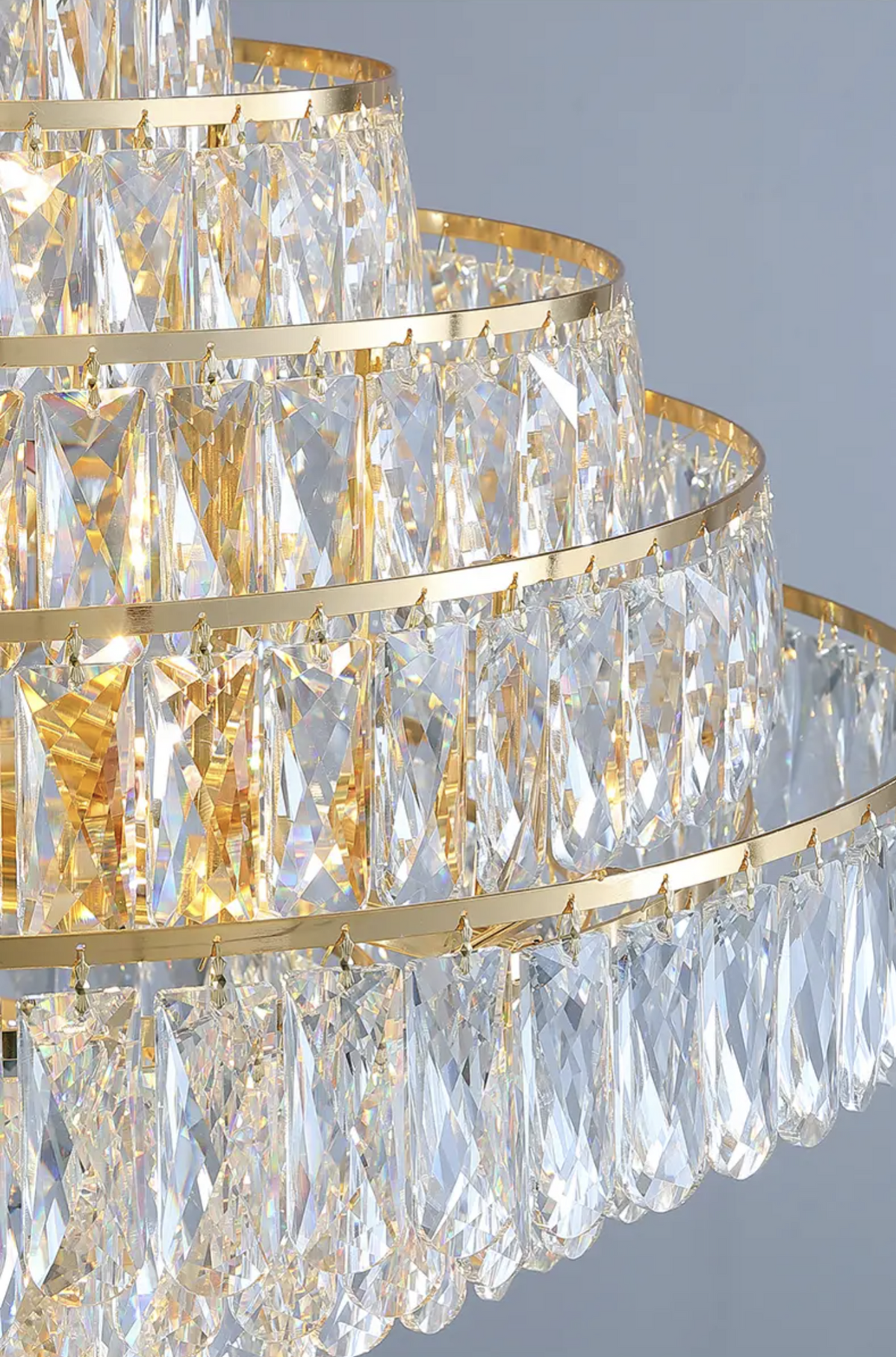 Courson Basilia Gold Large Crystal Chandelier - Reflect Lighting