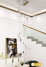 Hiatt Abeer Chrome Staircase Chandelier - Reflect Lighting