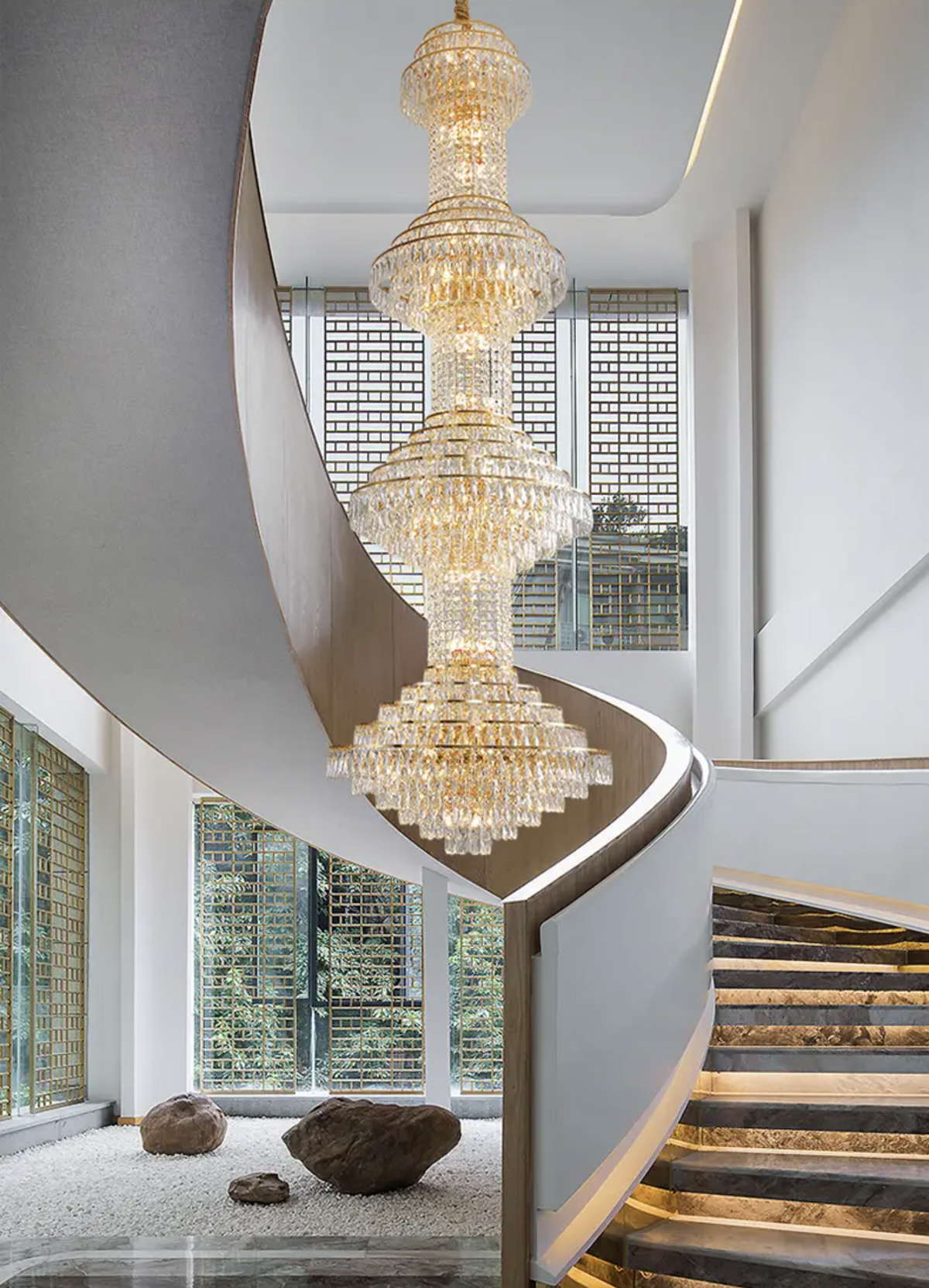 Courson Basilia Gold Large Crystal Chandelier - Reflect Lighting