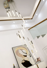 Hiatt Abeer Chrome Staircase Chandelier - Reflect Lighting