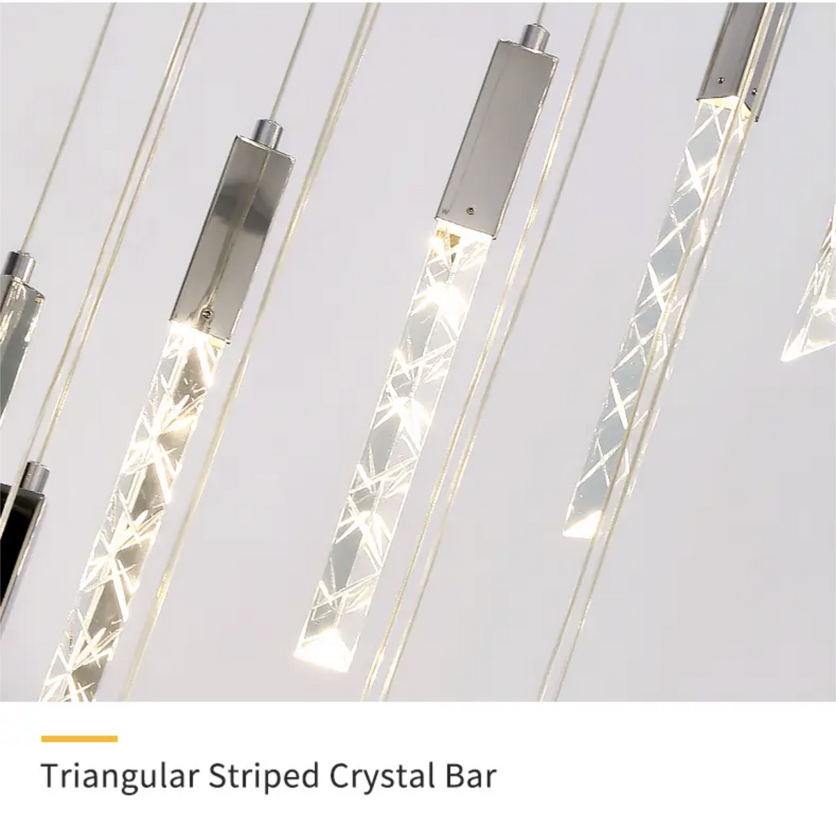 Hiatt Abeer Chrome Staircase Chandelier - Reflect Lighting