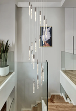 Hiatt Abeer Chrome Staircase Chandelier - Reflect Lighting