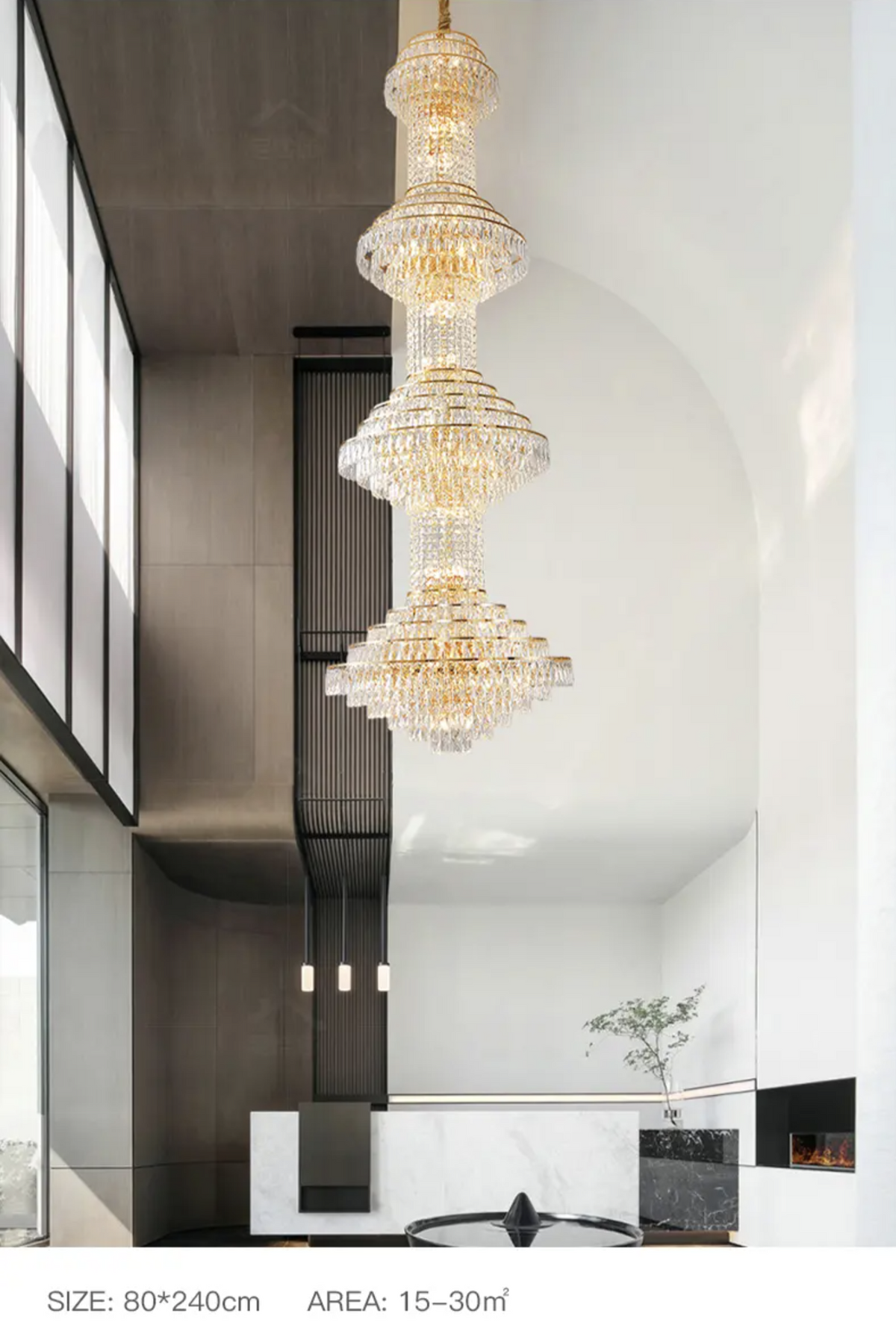Courson Basilia Gold Large Crystal Chandelier - Reflect Lighting
