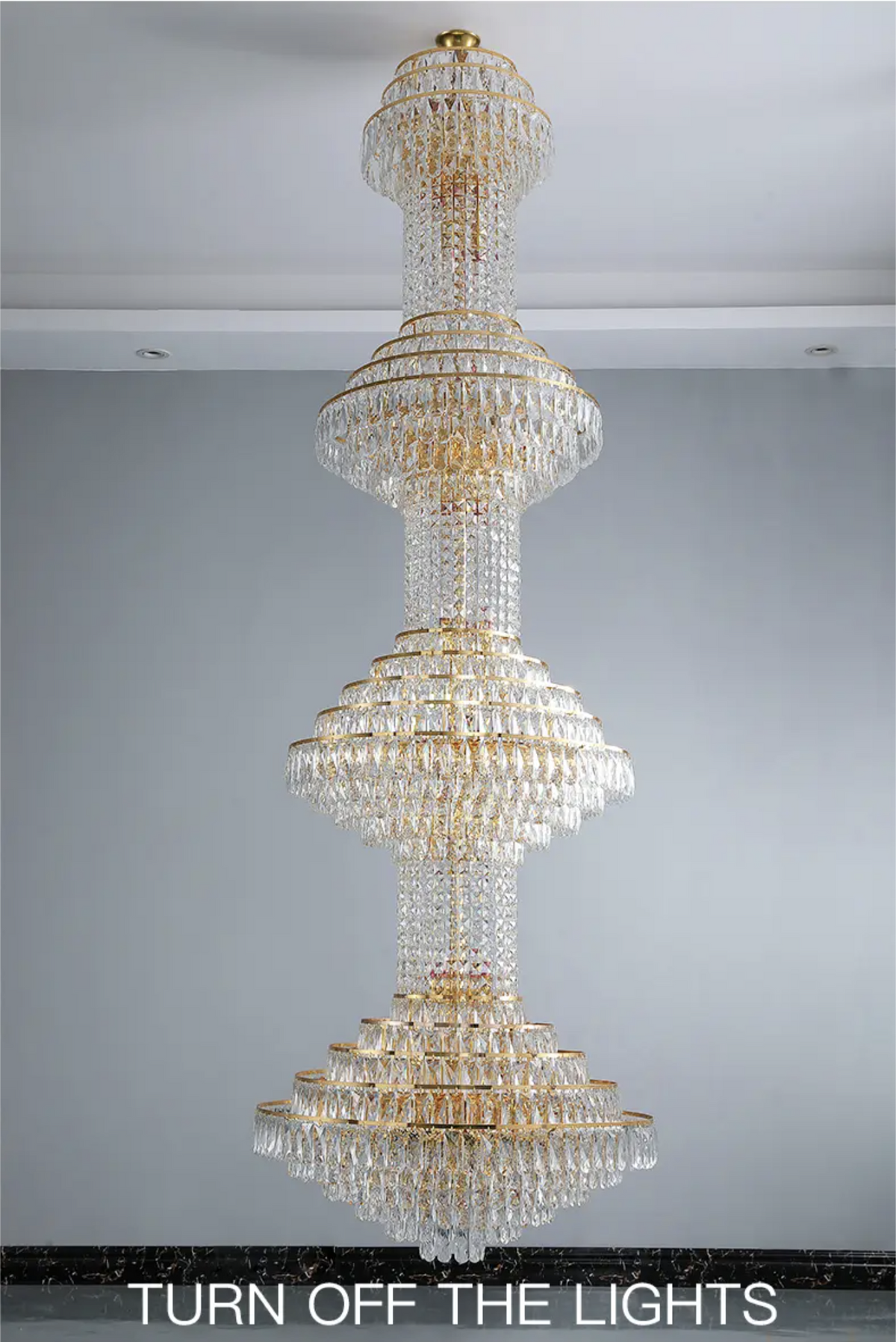 Courson Basilia Gold Large Crystal Chandelier - Reflect Lighting