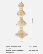 Courson Basilia Gold Large Crystal Chandelier - Reflect Lighting