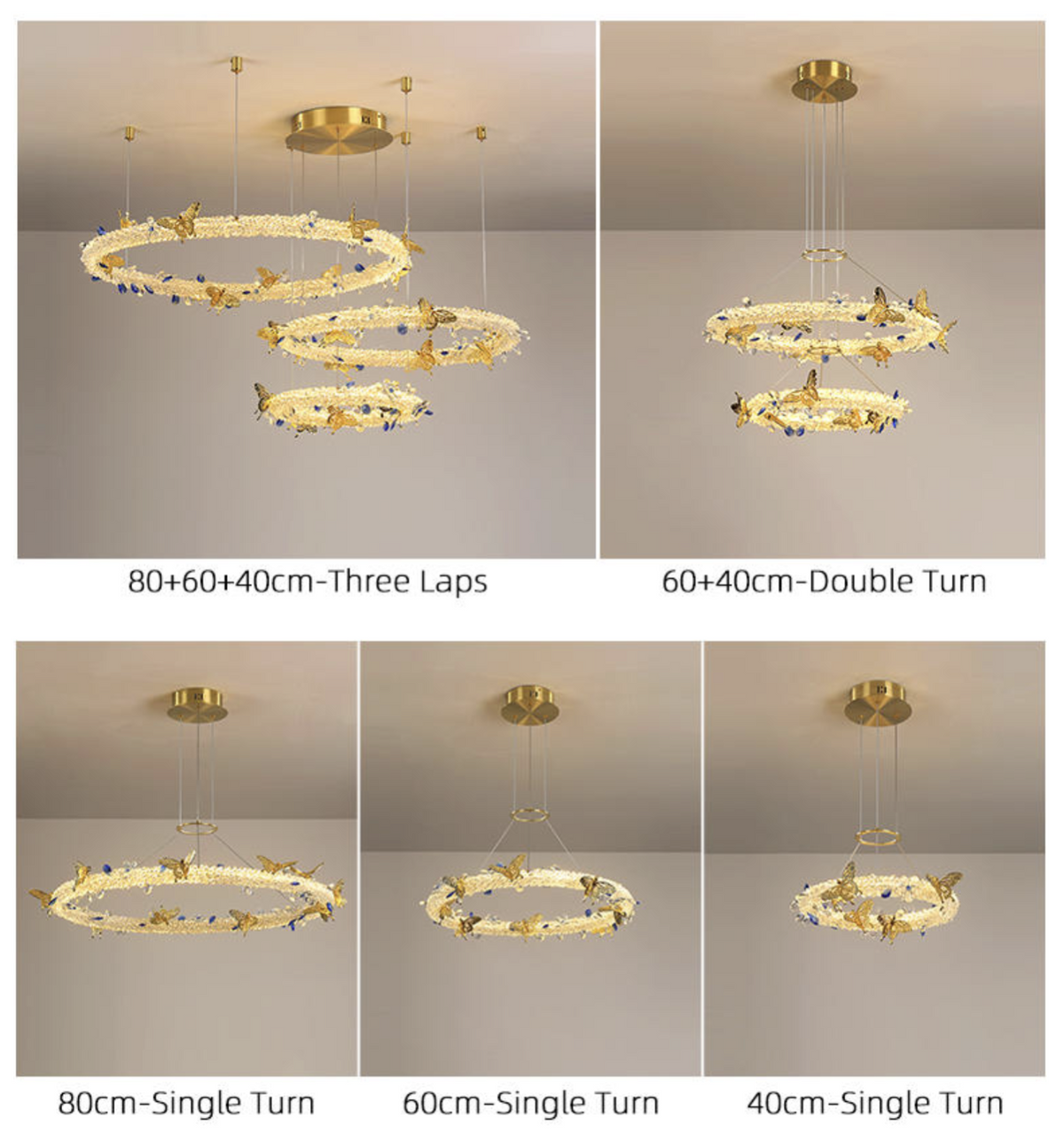 Oppenheim Gold Butterfly Ring Chandelier - Reflect Lighting