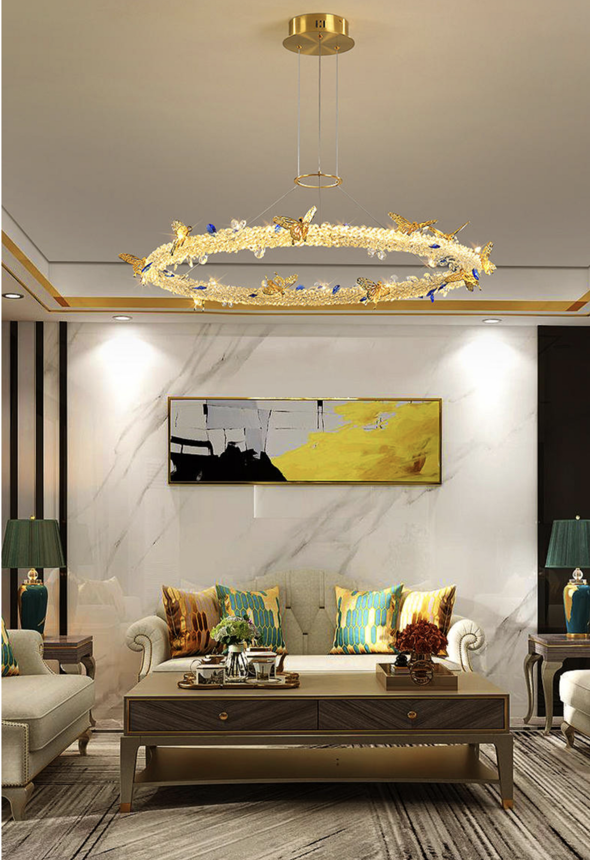 Oppenheim Gold Butterfly Ring Chandelier - Reflect Lighting