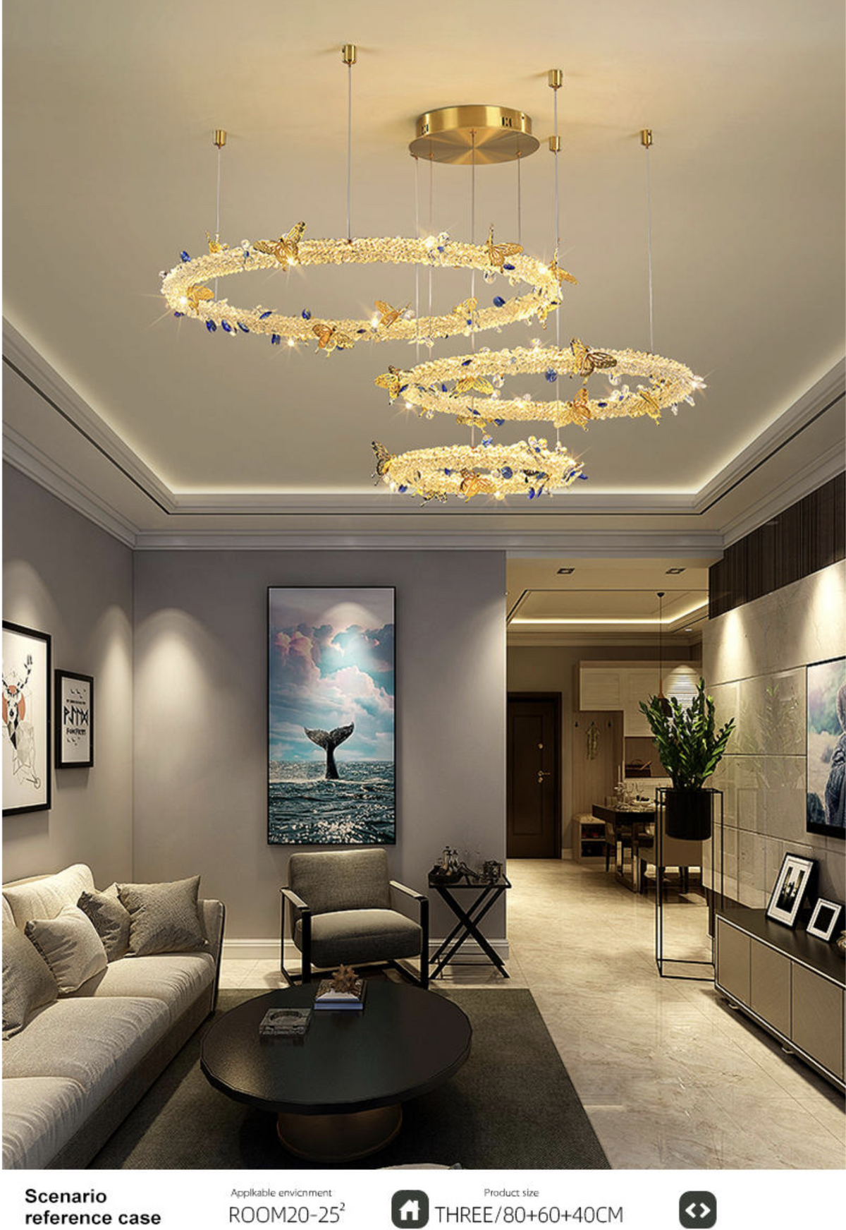 Oppenheim Gold Butterfly Ring Chandelier - Reflect Lighting