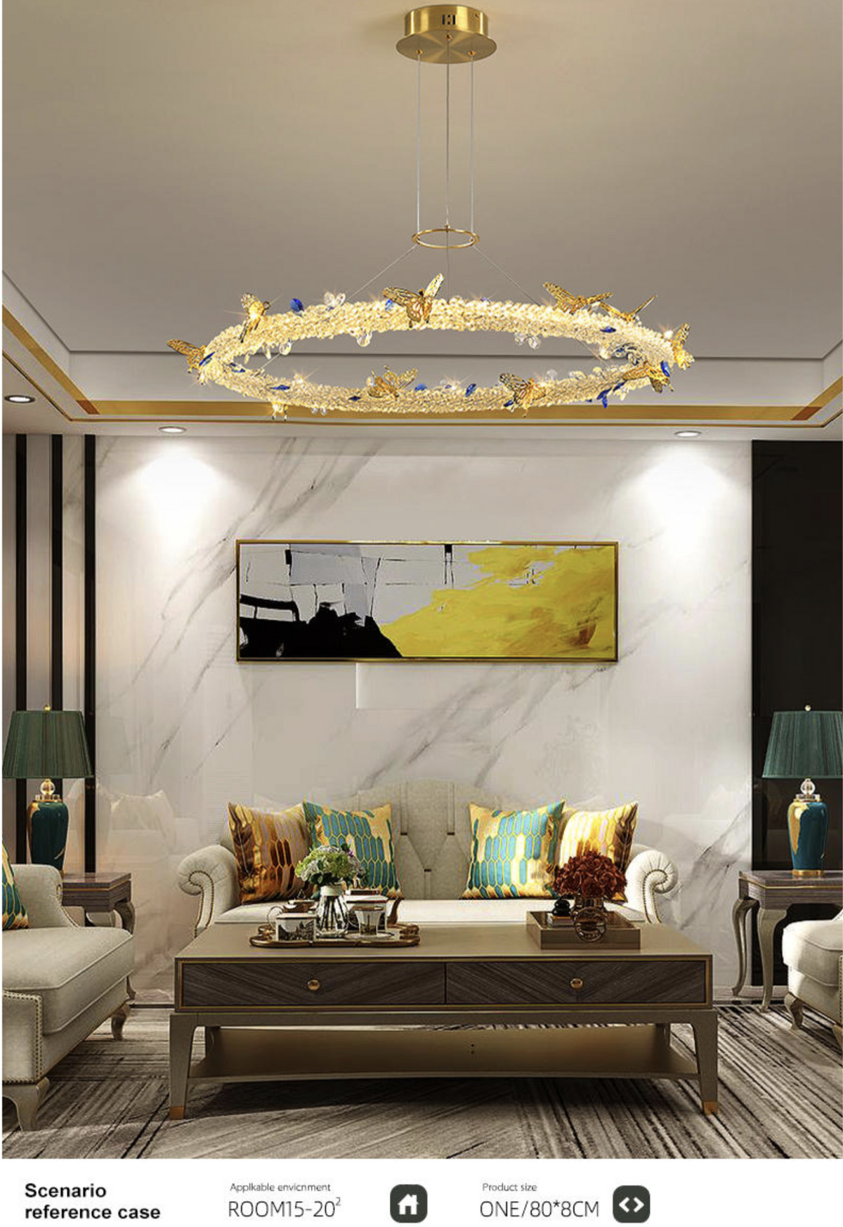 Oppenheim Gold Butterfly Ring Chandelier - Reflect Lighting