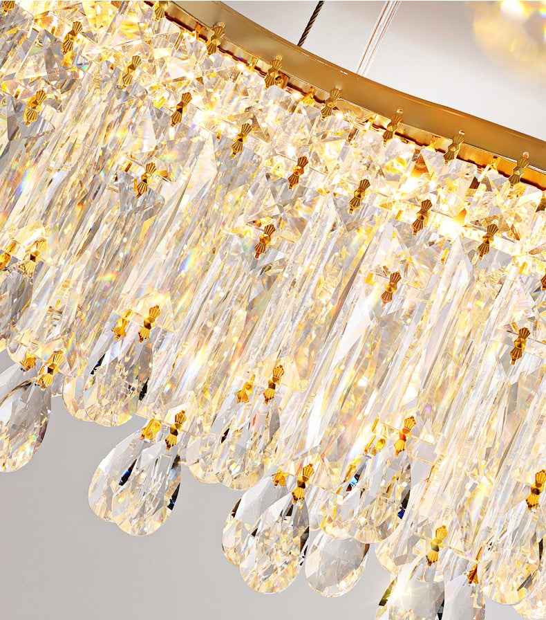 Bearse Waynesburg Crystal Gold chandelier-Round/Rectangular