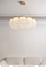 Bearse Waynesburg Crystal Gold chandelier-Round/Rectangular
