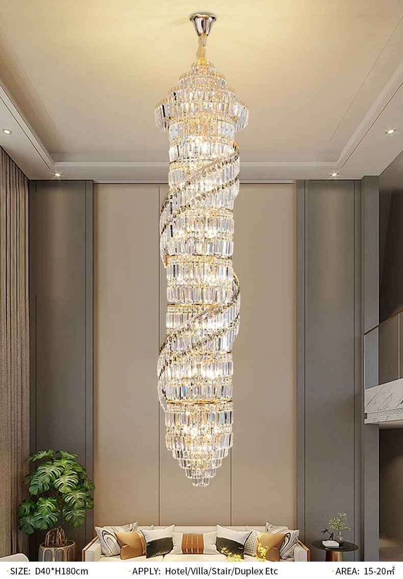Andaluz Alethea Austwell Gold Large Chandelier- Amber/Smoky Gray/Transparent