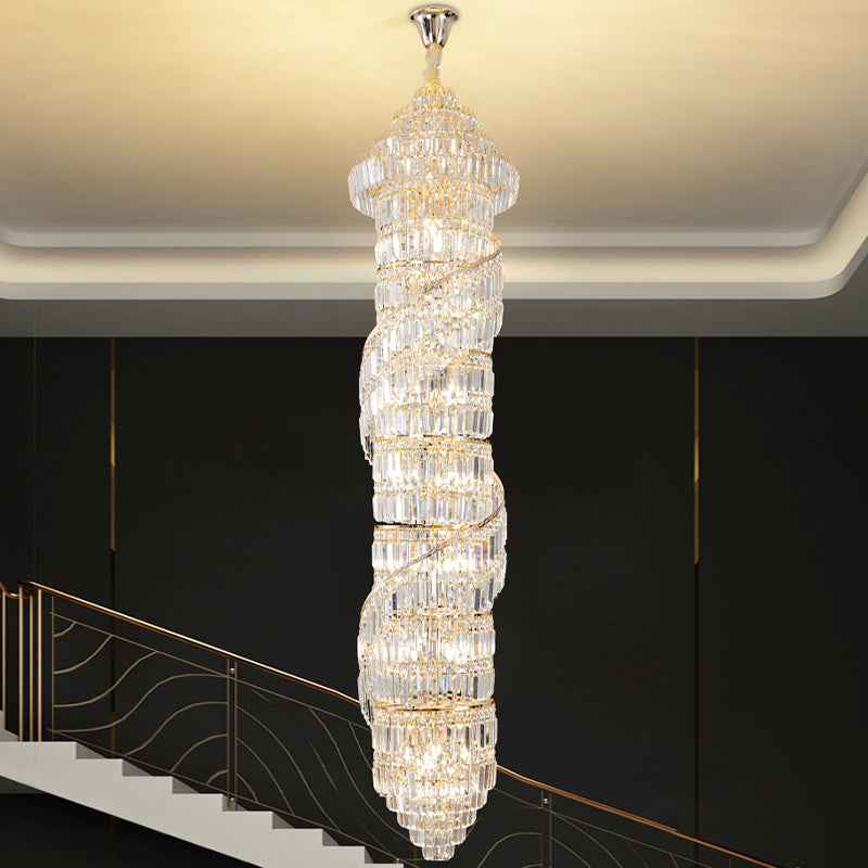 Andaluz Alethea Austwell Gold Large Chandelier- Amber/Smoky Gray/Transparent