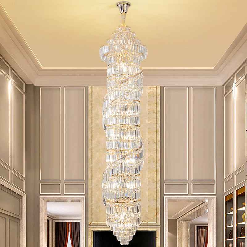 Andaluz Alethea Austwell Gold Large Chandelier- Amber/Smoky Gray/Transparent