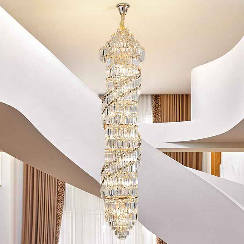 Andaluz Alethea Austwell Gold Large Chandelier- Amber/Smoky Gray/Transparent