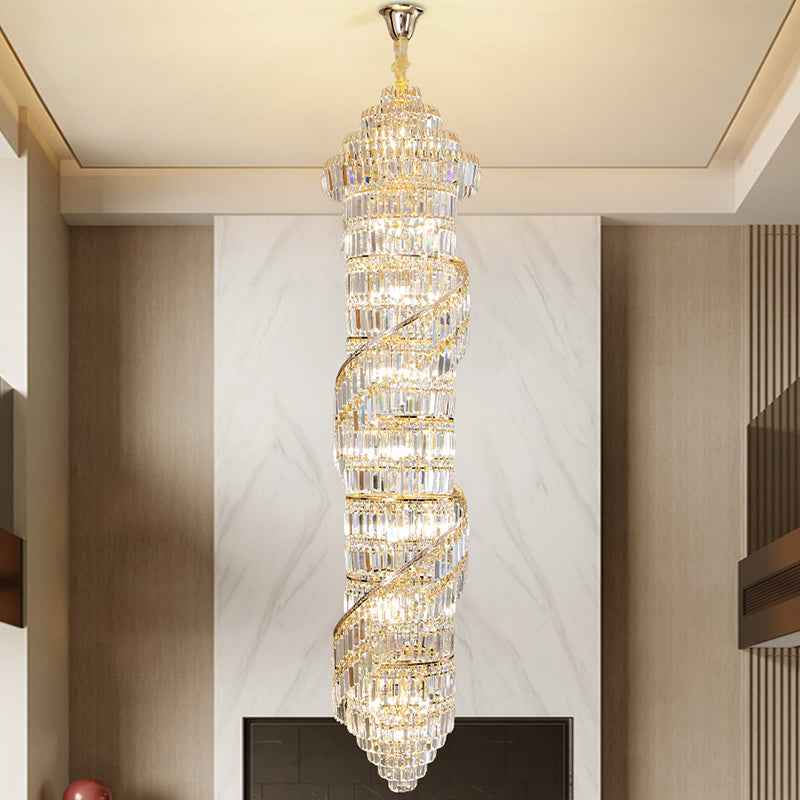 Andaluz Alethea Austwell Gold Large Chandelier- Amber/Smoky Gray/Transparent