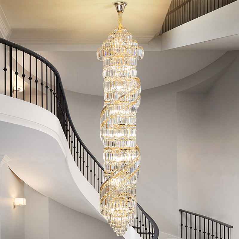 Andaluz Alethea Austwell Gold Large Chandelier- Amber/Smoky Gray/Transparent