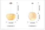 Ivory Feather Round Pendant Light - Reflect Lighting