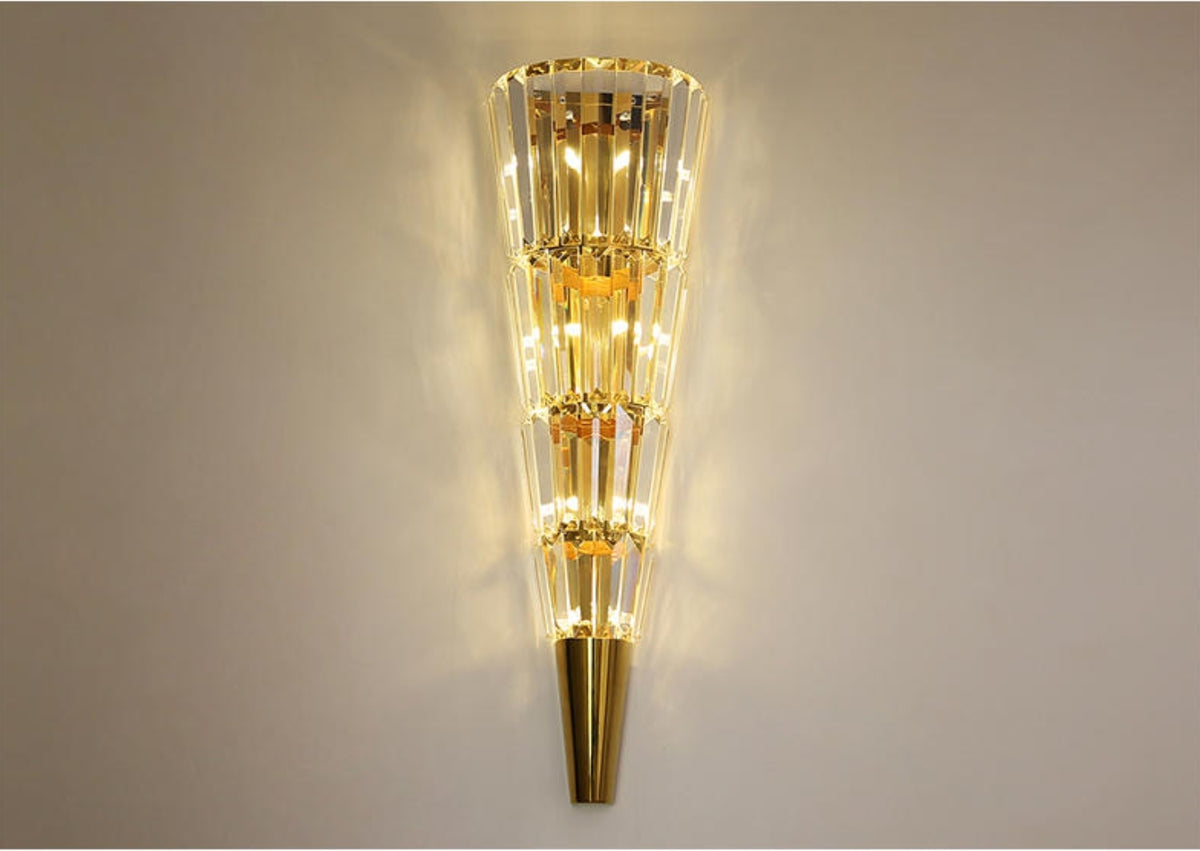Crystal Cone Gold Wall Lamp - Reflect Lighting