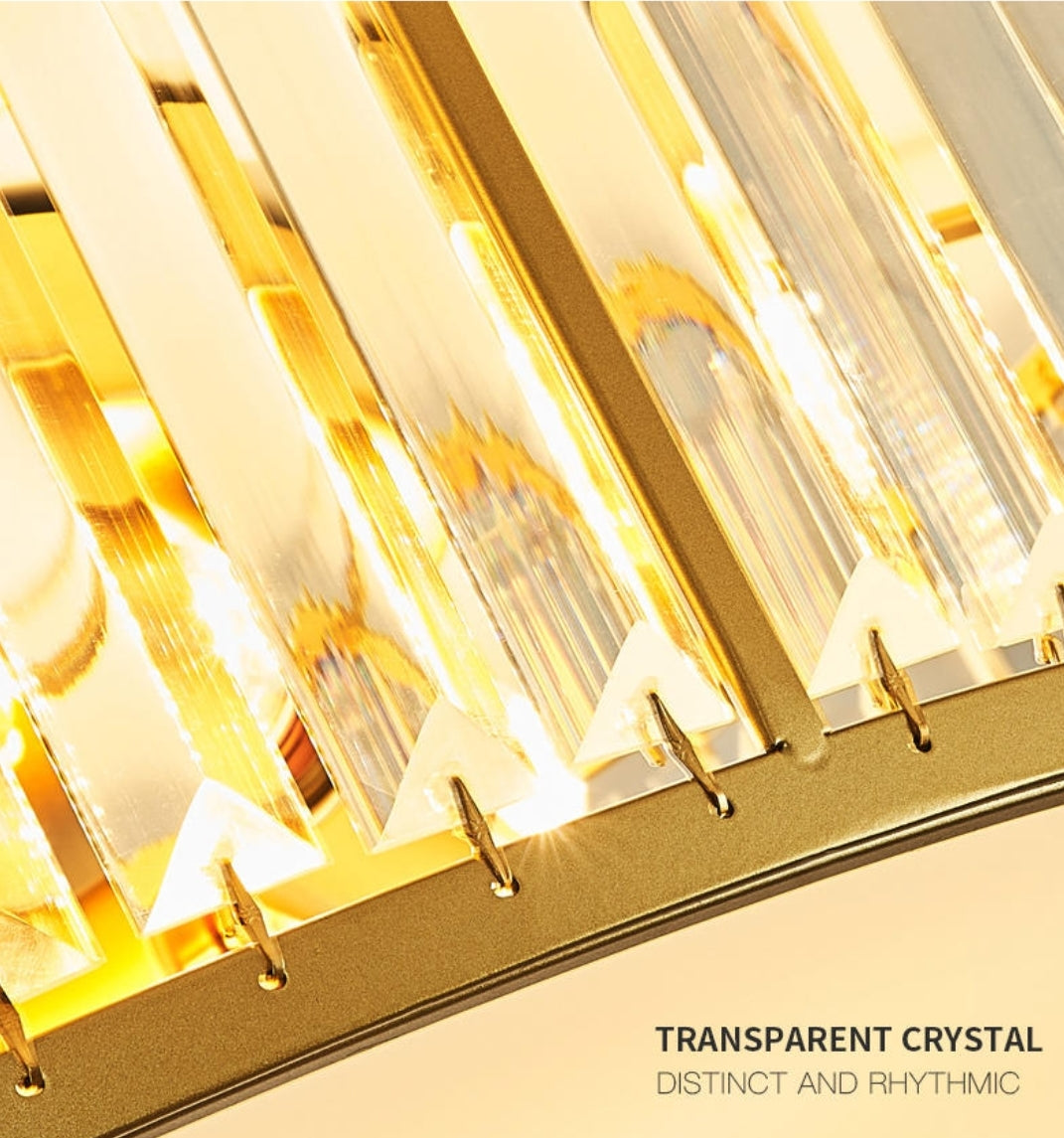Brent Square Crystal Ceiling Light-Gold - Reflect Lighting