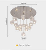Cubed Crystal Dropdown Chandelier - Reflect Lighting