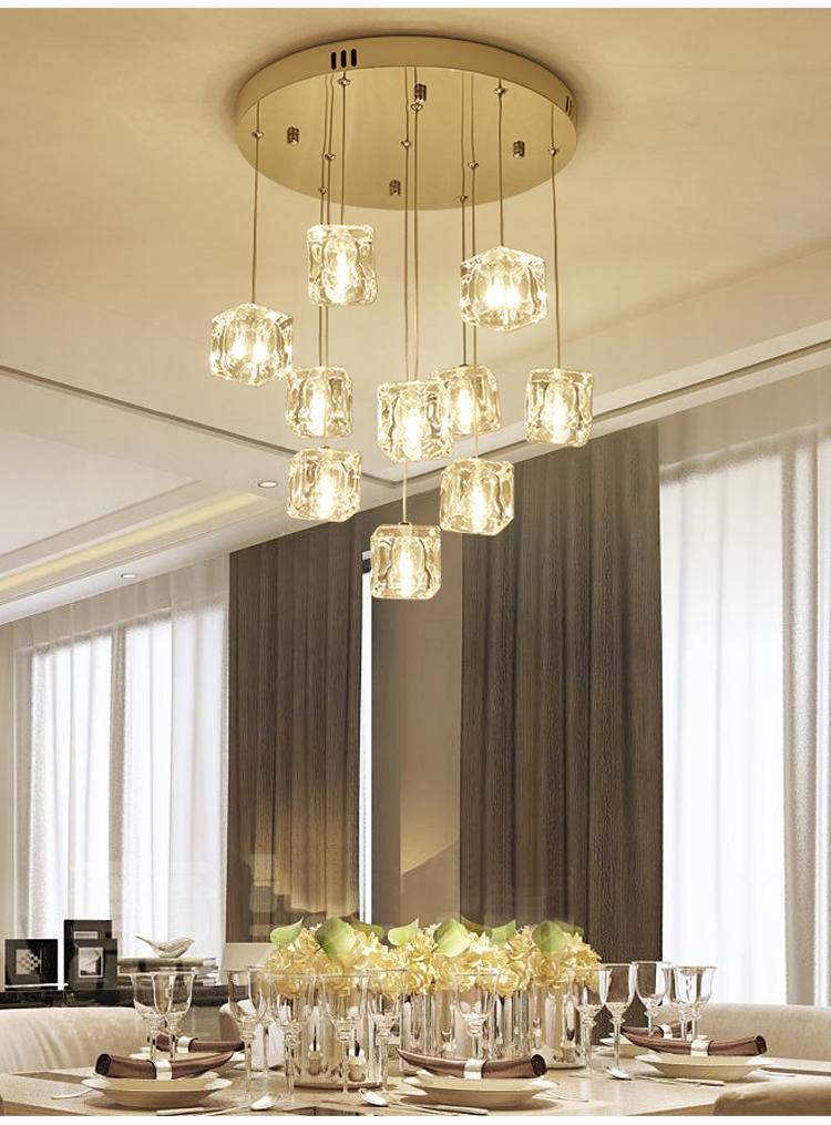 Cubed Crystal Dropdown Chandelier - Reflect Lighting