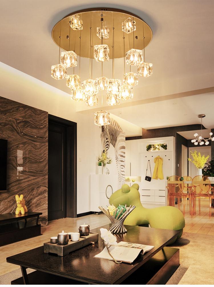Cubed Crystal Dropdown Chandelier - Reflect Lighting