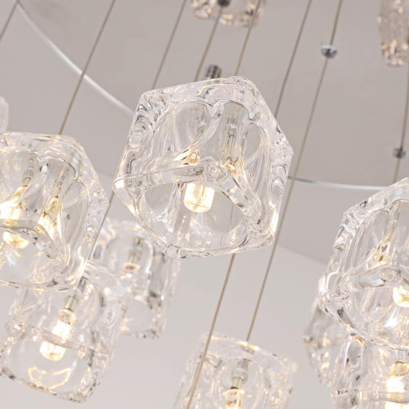 Cubed Crystal Dropdown Chandelier - Reflect Lighting